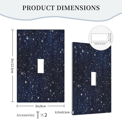 Personalized Wall Plate Decorative Light Switch Cover Night Sky Star Cosmic Starry Fantasy Galaxy Universe Space Single Toggle Switchplate 1 Gang Switchcover Decora Light Switch Plate