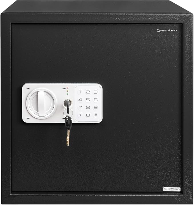 Genie Hand – Time Delay Safe, Anti Robbery Safe Box, Timed Controlled Opening – B-Class Lock – Anti Bounce Technology (Large - Standard)
