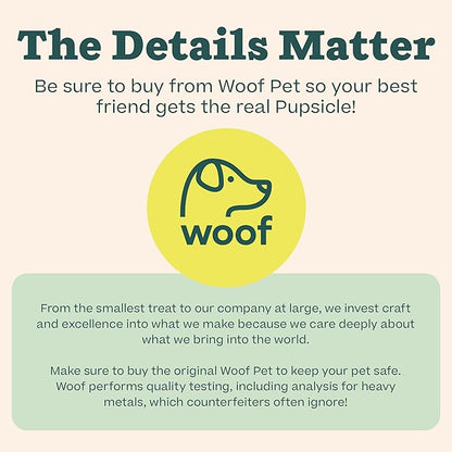 WOOF Starter Pack - Interactive Dog Toys for Boredom - Dog Treat Molds Silicone - Chicken-Flavored Healthy Treats for Dogs - Pupsicle Doggy Enrichment Toy - for XL Pups - 75+ lbs