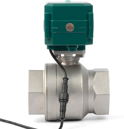 U.S. Solid 2" Smart Motorized Ball Valve - Remote App Mobile Control Stainless Steel Electrical Ball Valve with Manual Switch, 5V DC USB Connection