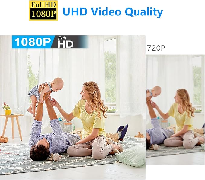 【Free 64G】 Smallest Wireless WiFi Battery Camera,Concealed Cam,Coin Size Camera,HD1080P Video Recording Live Feed for Night Vision,Motion Detection,Cloud Storage for Security with iOS Android APP