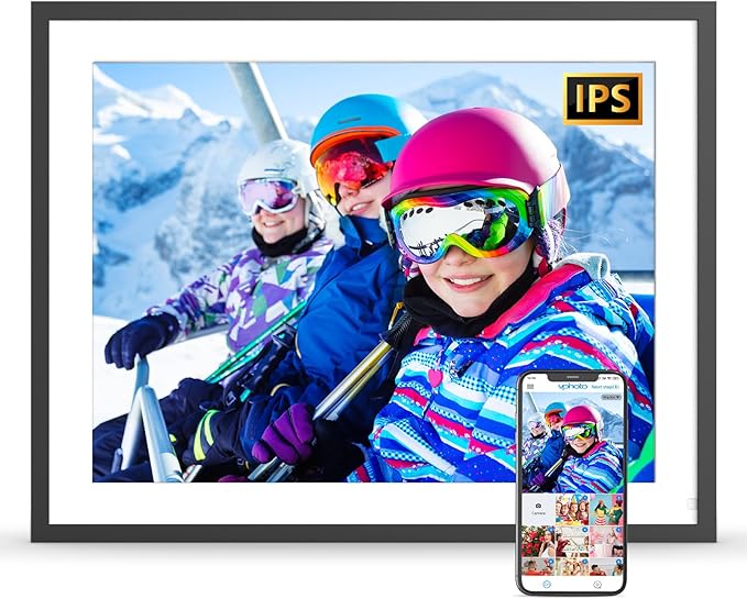 17-Inch Digital Picture Frame 32GB, Dual WiFi Full Function Digital Photo Frame, Auto Rotate, Wall Mounted Digital Frame, Unlimited Cloud Storage, Sharing Photos and Videos via App or Email Instantly