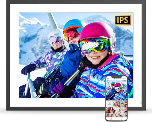 17-Inch Digital Picture Frame 32GB, Dual WiFi Full Function Digital Photo Frame, Auto Rotate, Wall Mounted Digital Frame, Unlimited Cloud Storage, Sharing Photos and Videos via App or Email Instantly