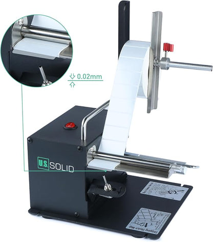 U.S. Solid Automatic Label Dispenser Machine w/Fibre Optic Sensor - Clear and Opaque Labels - Width 10-115MM Length 8-130MM