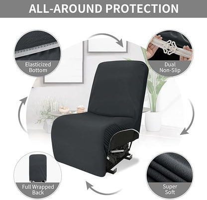 Easy-Going 100% Waterproof Recliner Cover Additional Seat Cover for Reclining Couch, Stretch Sofa Covers Washable Furniture Protector for Kids & Pets, 1 Seat, Dark Gray