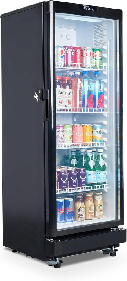 PremiumLevella Glass Door Display Refrigerator 7.1 cu ft Commercial Beverage Cooler Merchandiser