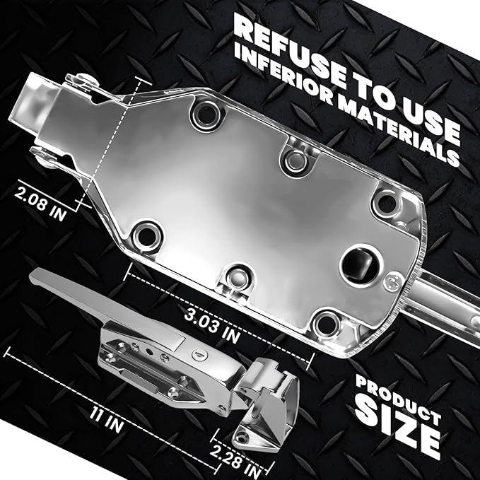 New Upgraded Walk in Cooler Door Handle, Walk in Cooler Door Closer Complete Latch Kit, Cooler Door Radial Latch, Offset -1/5 In-3/5 in(Offset) and 5.9" Solid Metal Interior Release Handle