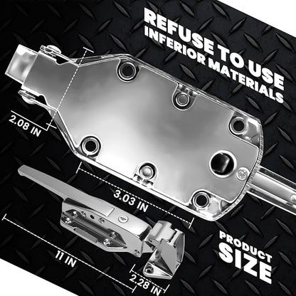 New Upgraded Walk in Cooler Door Handle, Walk in Cooler Door Closer Complete Latch Kit, Cooler Door Radial Latch, Offset -1/5 In-3/5 in(Offset) and 5.9" Solid Metal Interior Release Handle