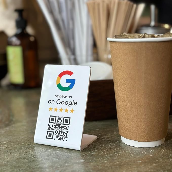 Google Review Stand - NFC & QR Code, Easy Setup, For All Businesses (3-Pack)