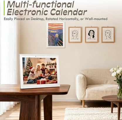 UPGRADED 15.6" Digital Calendar, Smart Touchscreen Chore Chart & Planner with Mobile Interconnection, Multi-functional Electronic Calendar for Schedule, Meal Planner, Chore Chart, Photo Display