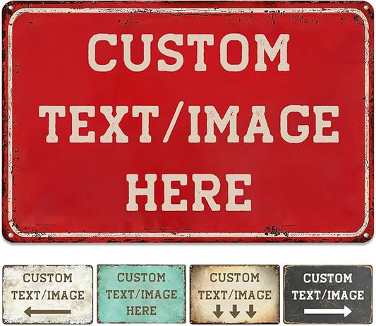 Custom Sign with Directional Arrow Rustic, Personalized Wall Decor, Vintage Metal Signs, 24''x18'' Customized Retro Aluminum Sign for Home Office Bar Yard Garden Outdoor Gift