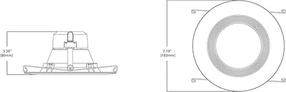 HALO 6 inch Recessed LED Can Light – Retrofit Ceiling & Shower Downlight – 3000K - Baffle White Trim (6 Pack)