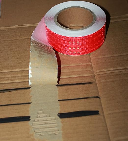 Red Reflective Tape Outdoor Waterproof 2 inch, High Visibility Warning Industrial Marking Tape, Safety Stickers (68 feet)