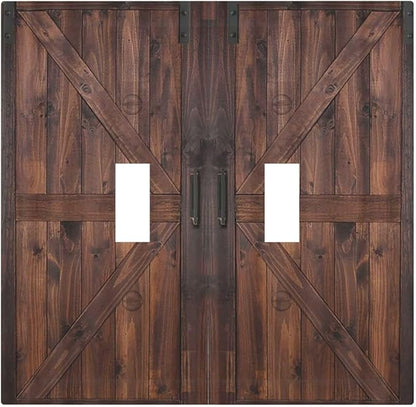Decorative Light Switch Cover Plate Vintage Brown Farmhouse Barn Door 2 Gang Outlet Covers Double Toggle Wall Plates for Electrical Outlets Switch Plate Covers Faceplate for Bedroom Home Decor