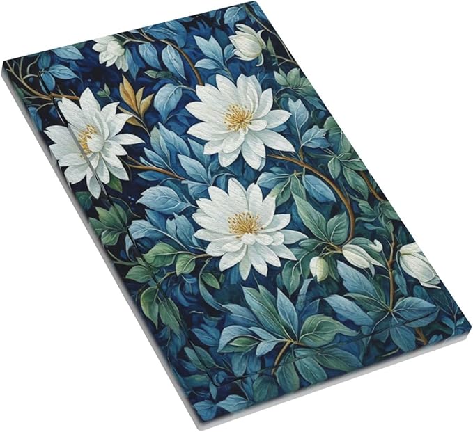 White Flowers Green Leaves Light Switch Covers No Device Wall Plate 1 Gang Decorative Blank Switchplate Electrical Faceplate for Country Living Bedroom Decor