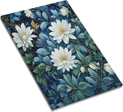 White Flowers Green Leaves Light Switch Covers No Device Wall Plate 1 Gang Decorative Blank Switchplate Electrical Faceplate for Country Living Bedroom Decor