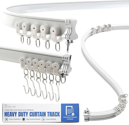 Aluminum Flexible Ceiling Curtain Track – 3ft-13.1ft / 4m Bendable Wall/Ceiling Mount Rail, Smooth Glide System for Bay Windows, RVs, Room Dividers, Showers – Easy Install & Custom Fit