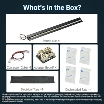 BIQU Panda Lux for Bambu-Lab P1S P1P X1C X1E 3D Printers, LED Light Strip Upgrade Kit 5V 0.3A, Easy to Install