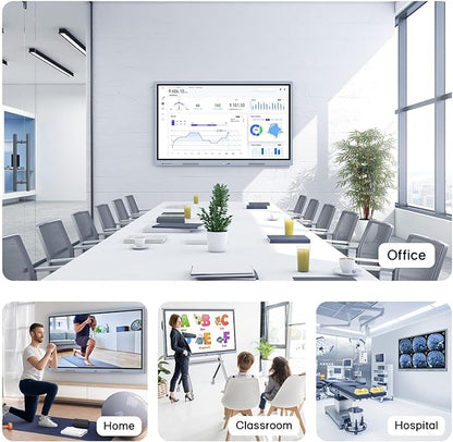 Smart Board Collaboration Hub, 55" Digital Interactive Whiteboard Display with 4K Touchscreen, Windows 11 & Android 10 Dual System,Electronic Smartboard for Classroom Office Home (Board Only)