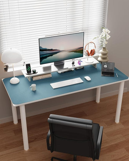 YSAGi Double-Sided Desk Mat, Eco Cork & Leather Desk Protector, Large Mouse Pad & Writing Pad for Office/Home (Sea Blue+Cork, 47.2" x 23.6")
