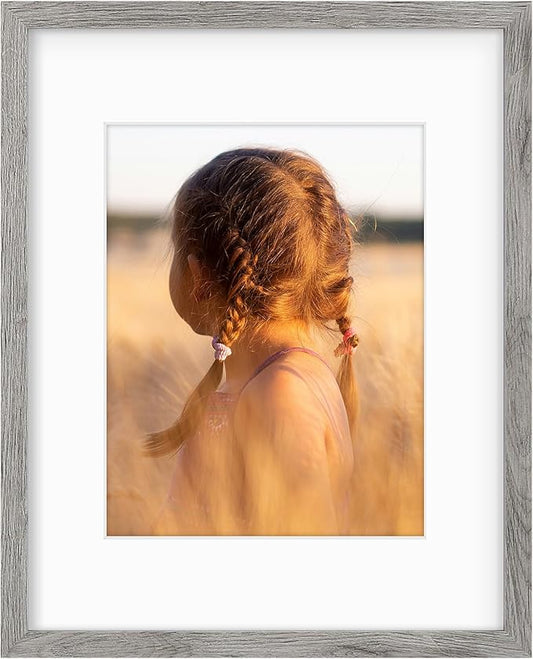 Golden State Art, 16X20 Picture Frame with Mat for 11X14 - High Definition Glass Wall Mounting Horizontal Vertical Display (Gray, 1 Pack)