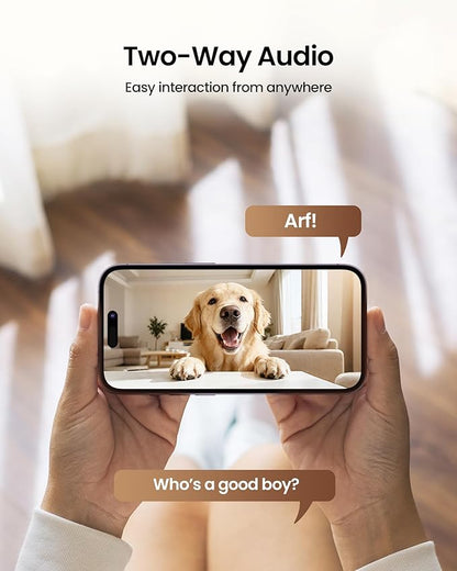 ZOSI 4K Indoor Security Camera, C518 WiFi Pan/Tilt Pet/Dog/Baby Plug-in IP Camera, Auto Tracking, AI Human/Face/Pet Detection, 360° View, Night Vision, 2-Way Audio, 5GHz/2.4GHz WiFi, 64G Memory Card