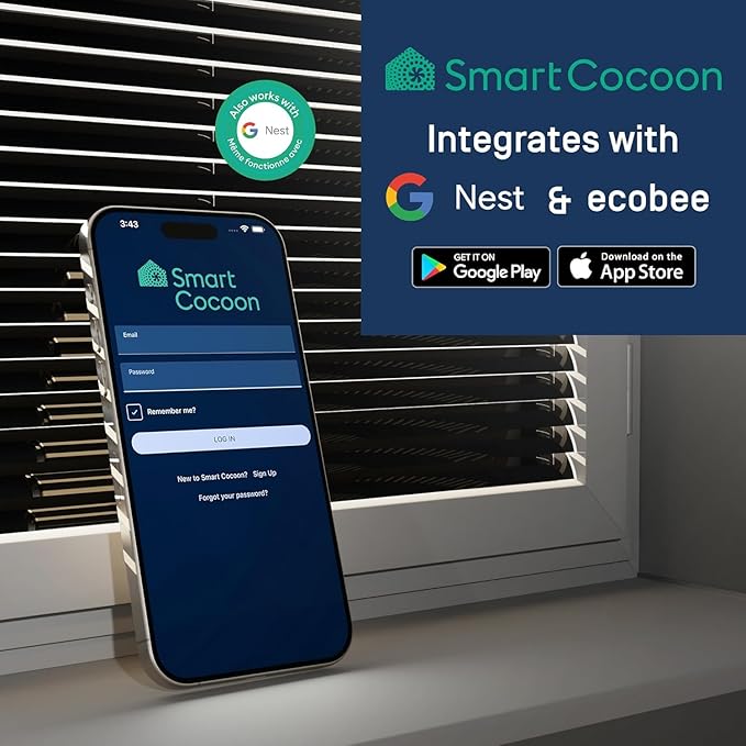 4X10 Register Booster Fan with Temperature & Humidity Sensor - Smart Dual Air Conditioner & Heater Floor Fan for Smart Home - Integrates with Ecobee & Nest Thermostats