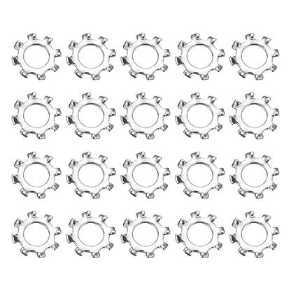 uxcell 100Pcs 10# External Tooth Lock Washer, 304 Stainless Steel Multi-Tooth Star Washer Locking Fastener, Silver Tone