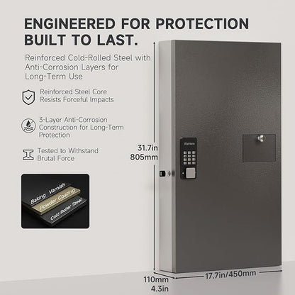 104 Keys Lock Box with Drop Slot, Key Cabinet Wall Mount, Fixed Code/OTP, APP Bluetooth/Wi-Fi, Spare Key Unlock, Large Key Return Box for Hotel, Car Dealerships, Realtors, Office