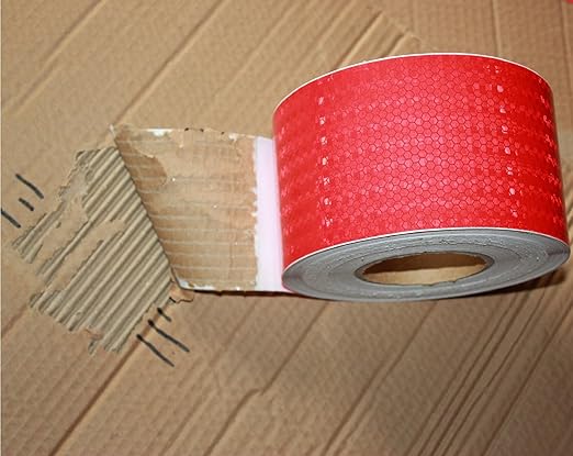 Red Reflective Tape Outdoor Waterproof 4 inch Wide, High Visibility Warning Industrial Marking Tape, Safety Stickers (68 feet,5 Rolls)