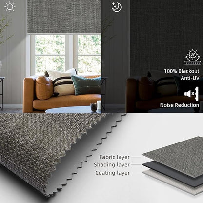 SmartWings Motorized Blinds Shades for Windows Remote Control Smart Blind Shade Work with Apple Homekit Z-Wave Alexa Automatic Roller Shade Blackout Electric Blind Customized 16"-110" W (Vigor Dove)