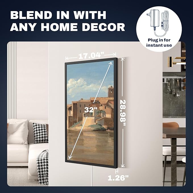 32 Inch FHD Extra Large Digital Picture Frame Touchscreen, 64GB FHD IPS WiFi Digital Photo Frame Remote, Share Photo/Video via Apps, Email, Auto-Rotate, Black