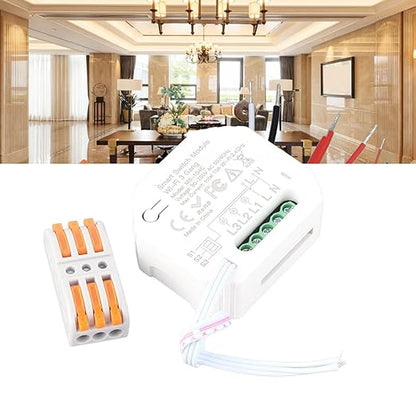 3 Gang Smart Light Switch Module with Voice and APP Control for Home Automation Compatible with Smart Speakers and Dimmer Systems