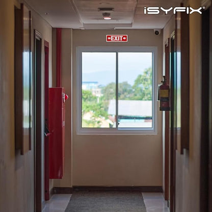 iSYFIX Exit Signs 12 Pack 12x4 Inch with Directional Right & Left Arrows - Rust Free Aluminum, Laminated for UV, Weather, Scratch Resistance - Ideal for Offices, Schools, Theaters, Restaurants