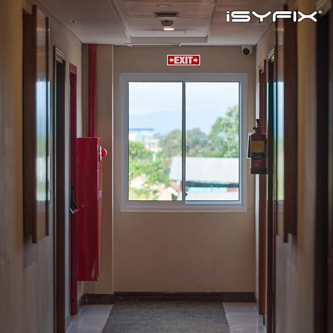 iSYFIX Exit Signs 2 Pack 12x4 Inch with Directional Right & Left Arrows - Rust Free Aluminum, Laminated for UV, Weather, Scratch Resistance - Ideal for Offices, Schools, Theaters, Restaurants