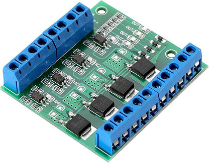 MOSFET Trigger Switch 4 Channel Drive Module 400W DC 3.7-27V 10A Large Power PWM Adjustment Electronic Switch Control Board