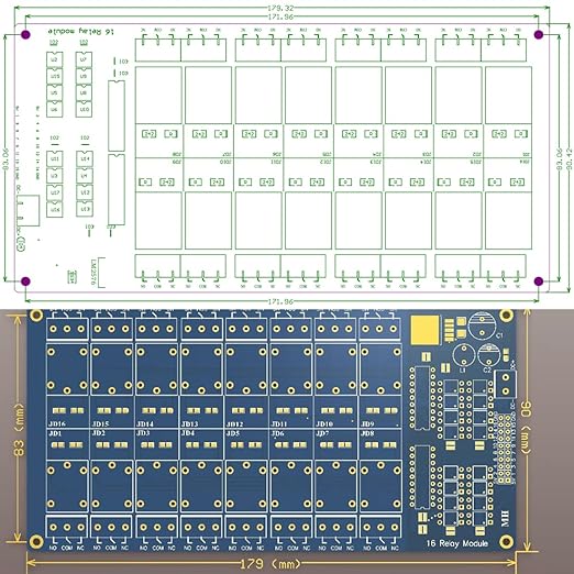 Relay Module with Optocoupler High/Low Level Trigger for Arduino (12, 12V Relay 16 Channel)