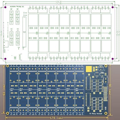 Relay Module with Optocoupler High/Low Level Trigger for Arduino (12, 12V Relay 16 Channel)