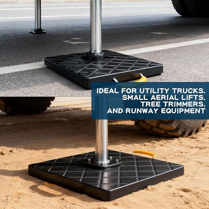 Trailer Stabilizer Pads (2 Pack), UHMWPE 12 X 12 X 1 inchs Non-Slip Rv Jack Pads Camper Outrigger Pads with Handle, Heavy Duty Stabilizing Blocks for Truck/Trailer/Crane