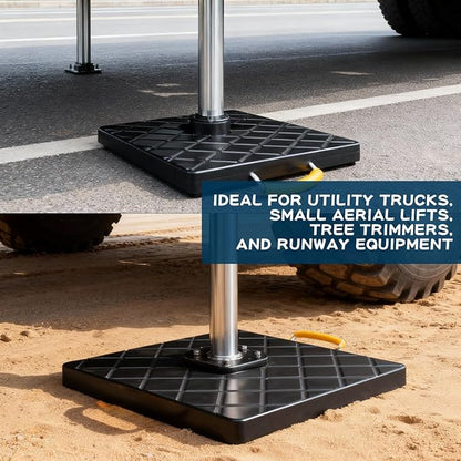 Trailer Stabilizer Pads (2 Pack), UHMWPE 12 X 12 X 1 inchs Non-Slip Rv Jack Pads Camper Outrigger Pads with Handle, Heavy Duty Stabilizing Blocks for Truck/Trailer/Crane