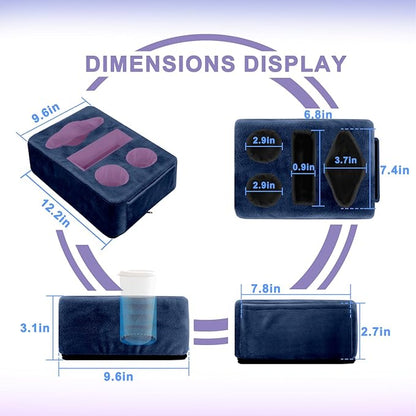 4 Hole Couch Cup Holder Tray, Cup Holder for Bed Suitable for Cup Holders on Sofas, beds, Camping, RVs, Cars, and Beaches.Navy Blue