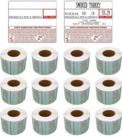 VisionTechShop LST-8030 Printing Scale Label, 58 x 50 mm, Non-UPC/Safe Handling, 12 Rolls Per Case