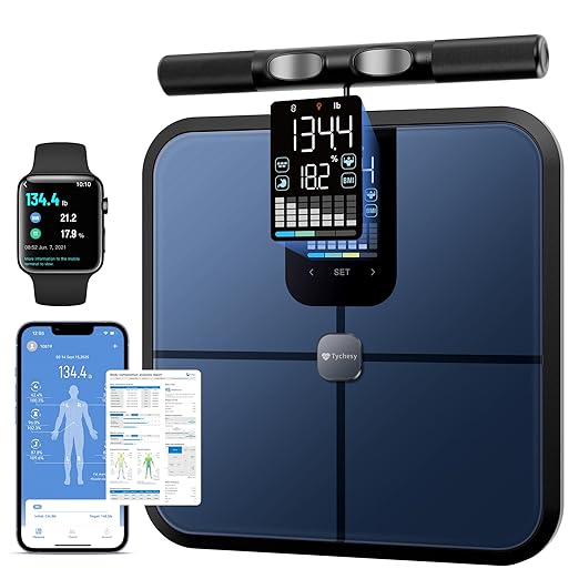 Smart Pod Scale for Full Body Composition, 8-Sensor Smart Analyzer Measures Fat, Muscle Mass, BMI, Digital Bathroom Scale Syncs with App for 24 Users, FSA&HSA Eligible