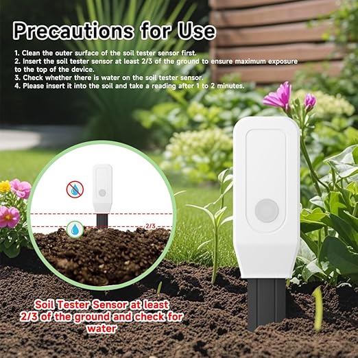 Smart Soil Tester Sensor,2.4G WiFi Humidity Meter and Temperature Tracker for Indoor Plants and Gardening, Real-time Notifications and app Control by Tuya/Smart Life,No Hub Required