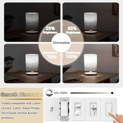3.2 Inch 5000K Daylight White E26 LED Bulb 60 Watt Equal, AC 120V 600LM Edison Bulbs Dimmable, 6W T10 T30 Filament Light Bulbs Clear Glass for Fan Pendant Wall Light, UL Listed-6 Pack