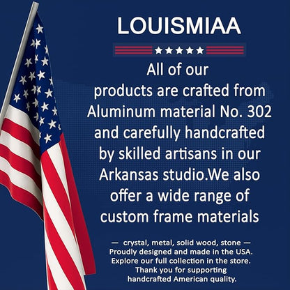 LOUISMIAA Custom Metal Picture Frame Prints,Personalized Photo Frames with Easel,Customized Metal Collage Picture Frame Gift for Family,Lover,Friend,Couple