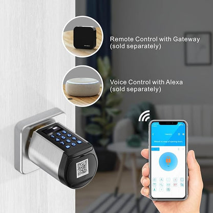 WELOCK WiFi Smart Door Lock, 5-in-1 Keyless Entry Doorknob with Auto-Lock Security, Bluetooth App Control,Passcode,Key Unlock, Easy Installation for Bedroom,Home, Office