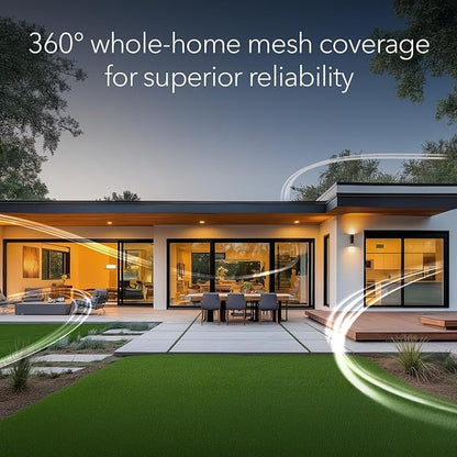 NETGEAR Orbi 370 Series Dual-Band WiFi 7 Mesh Network System for Home (RBE374) - Wireless Router + 3 Extenders, Security Features, 5 Gbps, Covers 8,000 sq.ft., 70 Devices, 2.5GB Internet Port, BE5000