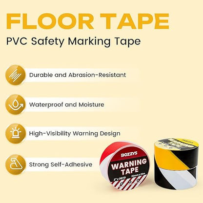 Industrial Black & Yellow Caution Tape 2-Pack | 2in x 108ft Floor Marking Tape | Waterproof & Forklift-Proof | Long-Lasting for Warehouse, Factory, Parking