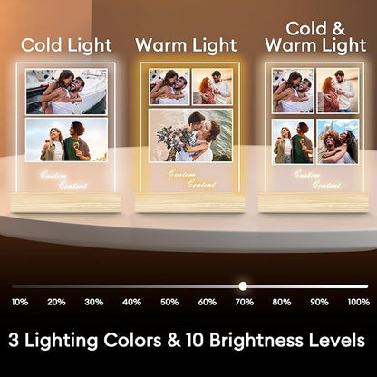 Personalized Picture Frame, Custom Tabletop Photo Frame with Light, Customized Gift for Mom/Father/Kid/Friend/Pet - Birthday, Valentine’s Day, Mother's Day, Father's Day, Christmas (R06)